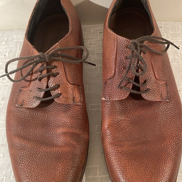 JP/David Chocolate Cap Semi Point Toe Cognac Pebble Leather Structured Lace Up main image 10